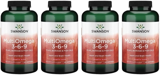 [BRSRMEIFOABRMCQU] Swanson Multiomega 3-6-9 (Flax Borage Fish) 2400 Milligrams 120 Sgels (4 Pack)