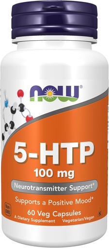 [BRSWIY32BQIRM3AV] AHORA Suplementos de alimentos, 5-HTP (5-hidroxitryptofan) 100 mg, soporte neurotransmisor*, 60 cápsulas de verduras