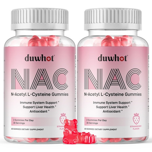 [BRSRAFD4OUNBG2QZ] duwhot NAC Gummies 600mg, N Acetyl Cysteine Supplement NAC Chewable for Antioxidants & Immune Support, Lung & Liver Health, Natural Strawberry Flavor, 120ct