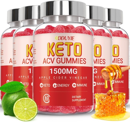 [BRSRAZI7DENBUFIU] (5 Pack) Keto ACV Gummies Extreme von 1500MG, Gummies, Apfelessig geformt zusammen mit Granatapfel-Blütensaftpulver und B12, Vegan und Non GMO, 300 Gummys