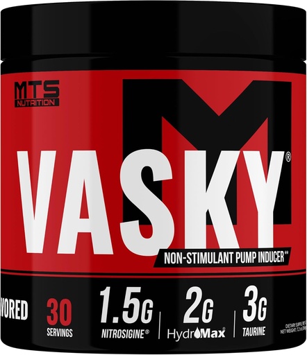 [BRSWICD6OIJWM2LG] MTS Nutrition Vasky Non-Stimulant Pump Inducer - Muscle Saturating Preworkout - 30 Servings Unflavored
