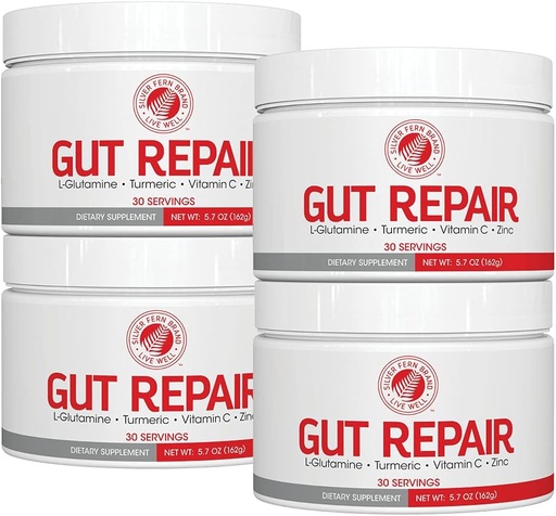 [BRSWY2Q7C4PBECD7] Silver Fern Gut Repair - Digestive Health Supplement Powder L-Glutamine, Curcumin, Zinc, Ascorbic Acid Blend