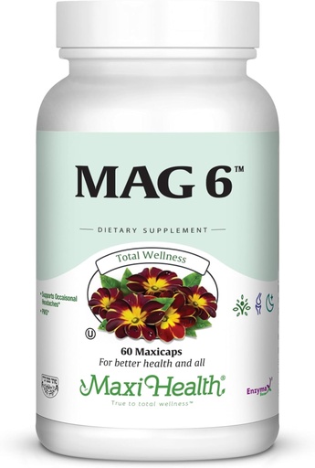 [BRSWIYQ6BIFQAHY5] Magnesium B6 Mag 6 Magnesium Glycinate with Vitamin B6 Promote Healthy Bone Mineralization, Support Nerve & Muscle Function, Energy Metabolism - Non-GMO, Vegan, Gluten Free, Kosher 60 Capsules