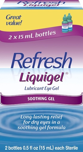 [BRSWIYTZOUBWOHQV] Refresh Liquigel Lubricant Eye Gel, 2 Bottles 0.5 Fl Oz (15mL) Each Sterile (30mL)