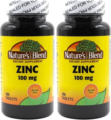 [BRSRMBL2AACAOAIU] Nature's Blend Zinc Gluconate 100 mg, 100 Tablets (Pack of 2)