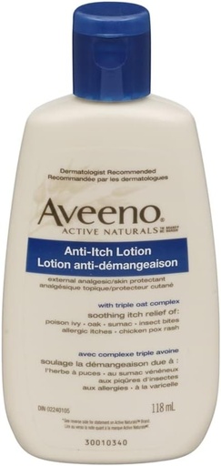 [BRSWIYTZOZ5GEHD2] Aveeno Anti-Itch Concentrated Lotion with Calamine and Oat, Skin Protectant for Fast-Acting Itch Relief from Poison Ivy, Insect Bites, Chick Pox, and Allergic Itches, 4 fl. oz