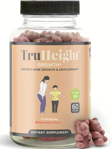 [BRSROZIPBV7GYGTV] TruHeight Growth Gummies (Watermelon) Natural Growth & Development Supplement for Kids & Teens - Vitamin D, K, Calcium & Ashwagandha - Bone Strength Vitamins D3 K2 - Picky Eater Vitamin - Ages 5+