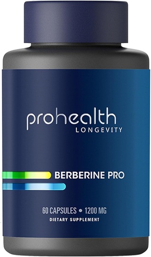 [BRSW2BQKAAIR4CLF] ProHealth Berberine Pro. Promotes Youthful Metabolism + Healthy Body Composition. with Alpha Lipoic Acid & Black Pepper Extract. 1,200 mg per 2 Cap Serving, 60 Caps.
