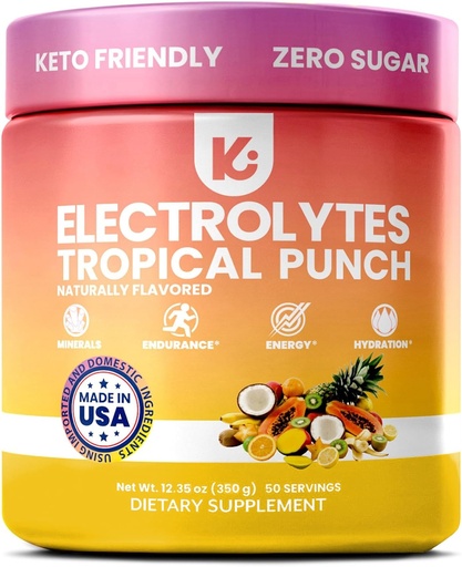[BRSRM23QDENAMDY3] Keppi Keto Electrolytes Powder No Sugar - Sugar Free Electrolytes - Made in USA - Advanced Hydration, Performance & Recovery - Delicious Tropical Flavor - Mixes Easily No Clumps