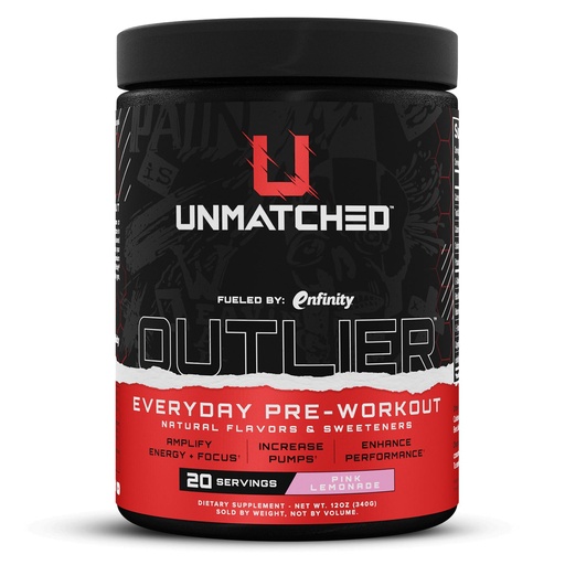 [BRSRAAL5PN4AE2D4] Unmatched Outlier Everyday Pre Workout Powder for Men & Women | Paraxanthine, Beta Alanine, NO3-T Nitrates | Natural Flavors & Sweeteners | 20 Servings (Pink Lemonade)