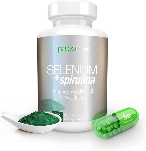 [BRSWKGY3B4BROFTE] Boost Concentration, Memory and Energy with Premium Selenium + Spirulina - Premium Antioxidant Supplement for Brain Function - 60 Day Supply (60 Capsules) - (1-Pack)