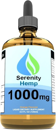 [BRSWGBL7CEMQGDI6] Serenity Hemp Oil - 4 fl oz 1,000 mg (Orange) - May Help with Inflammation, Pain, Mood & More - Rich in Vitamin E, Vitamin B, Omega 3,6,9
