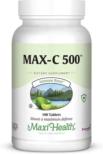 [BRSWIYAKCUOQYGD6] Maxi Health MAX C 500 mg - Vitamin C - with Lemon Bioflavonoids Complex - 100 Tablets