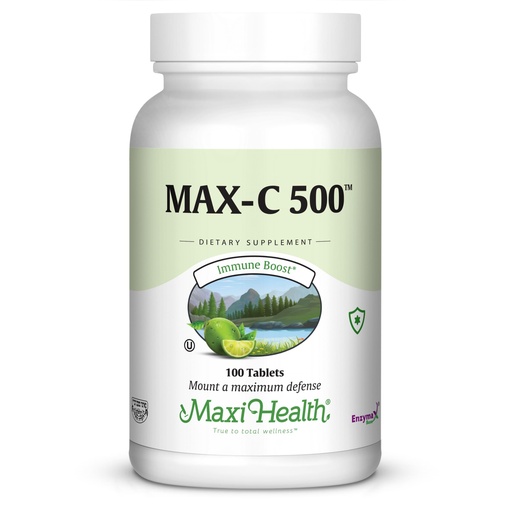 [BRSWIYAKCUOQYGD6] Maxi Health Max-C 500 Vitamin C Supplement – Vitamin C 500mg with Lemon Bioflavonoids Complex for Immune & Antioxidant Support – Vegan, Kosher – 100 Tablets