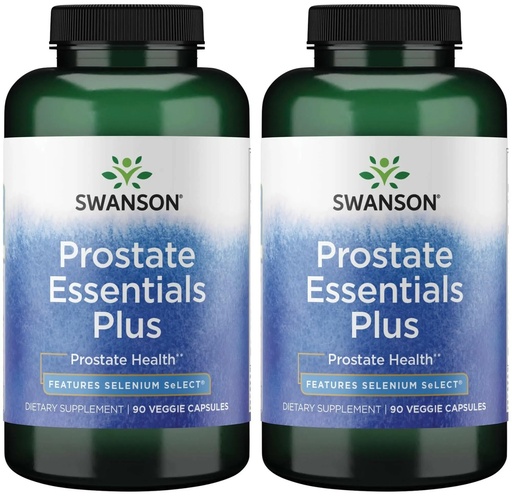 [BRSWGFD3BANBU2T3] Swanson Prostate Essentials Plus Herbal Supplement, 90 Veg Caps, 2 Pack | For Men over 40 Seeking Urinary and Prostate Health, a Blend of Zinc, Selenium, Saw Palmetto, and Lycopene