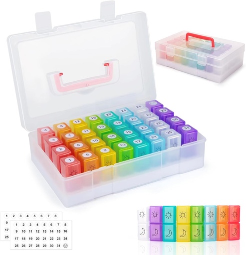 [BRSROAQFA4IBADY6] Monthly Pill Organizer 2 Times a Day,30 Day Pill Organizer 2 Times a Day,Pill Boxes and Organizer 2 Times a Day with Travel Case,Moth Pill Box Am Pm Month Pill Box Organizer with 32 Daily Compartments