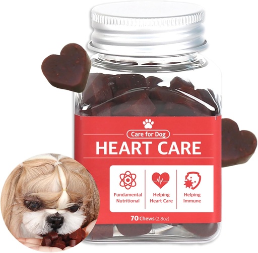 [BRSRO2Q5AQFRA23Z] Dr.by HeartUp srdeční péče doplňky pro psy a štěně - měkké Chews pro psy s kolostra, L- karnitin a koenzym Q-10-2.82 oz (80g), 70 sýrové ochucené měkké Chews