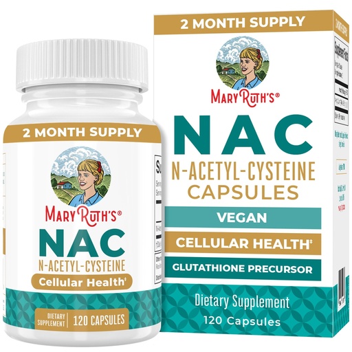 [BRSRMEA2B4ARQG3G] MARYRUTH'S Organics NAC Supplement N-Acetyl Cysteine | 2 Month Supply | NAC 1000mg per Serving | Vegan Capsules | Gluthamine Precursor | Amino Acid | Non-GMO | Gluten Free | 120 Count | 60 Servings