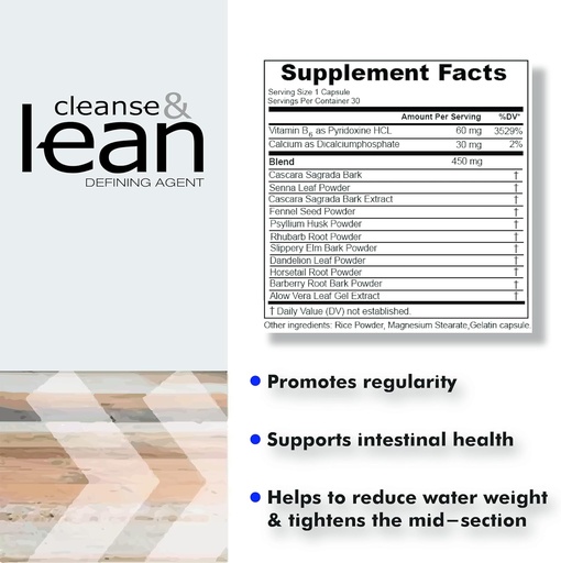 [BRSRAFAECMPG2CTD] Max Muscle Naturaliga Cleanse and Lean Defining agent Herbal Cleanse for Regularity w/Natural Detoxifying Ingredients for Gut Health Colon Detox Health and Bloating, 30 count