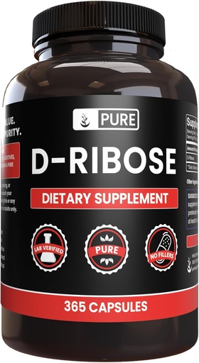 [BRSWYCADC57A4H3Z] Pure Original Ingredients D-Ribose (365 Capsules) No Magnesium Or Rice Fillers, Always Pure, Lab Verified