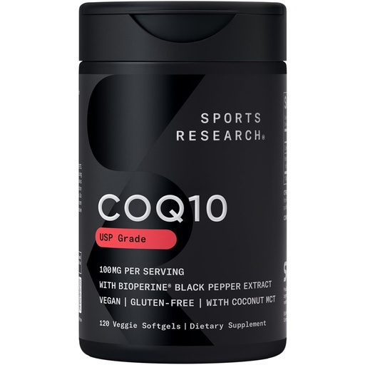 [BRSWGHQKO4PQKDLF] Sports Research® CoQ10 w/Bioperine®, 120 Count Plantgels™