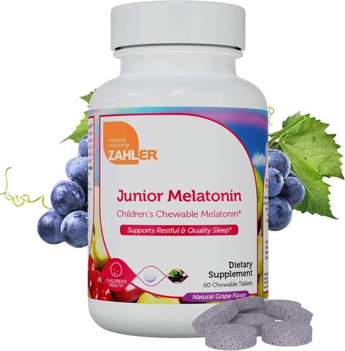 [BRSROHQQCF7Q42Q3] Zahler Junior Melatonin, Natural Grape, 60 Chewable Tablets (1 mg per Tablet)