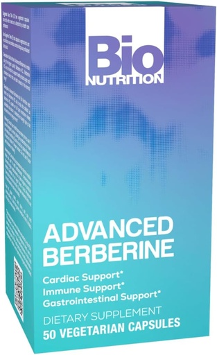 [BRSWYZL3BABRSH3Z] Bio Nutrition Advanced Berberine 50 Vegetarian Capsules | 1,200 Milligram Berberine | Immune System | Healthy GI