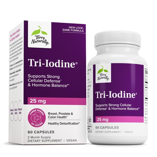 [BRSWIZQ5AQPA43DI] Terry Naturally Tri-Iodine - Dietary Supplement for Breast & Prostate Health Support - Healthy Thyroid Function Supplement Aid - 25 mg, 60 Capsules