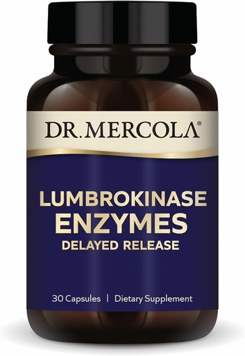 [BRSWGAYLOR4AMAY3] Dr. Mercola Lumbrokinase Enzymes - Delayed Release Formula - Dietary Supplement for Cardiovascular & Energy Support - Non-GMO, Gluten-Free & Soy-Free - 30 Capsules (30 Servings)