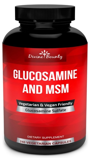 [BRSWKYD7DEHWIGY5] Divine Bounty Glucosamine Sulfate Supplement (2000mg per Serving) with MSM - 240 Small Vegetarian Capsules - No Shellfish or Harmful Additives