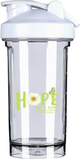 [BRSRAAYRCUFBM3DV] Hope for A Cure Non Hodgkin lymphoma Cancer Awareness Flower 18 Ounce Shaker Bottle Drink Mixer Leak-proof Pre Workout Protein Shakes Meal Replacement Shakes Bottles 500ML/18 Oz White