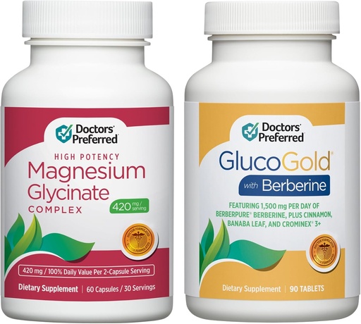 [BRSRABQYPINBA2TK] DOCTORS' PREFERRED GlucoGold with Berberine and Magnesium Glycinate Supplement