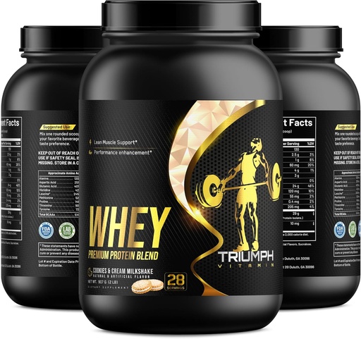 [BRSRAED3DIGWOHLF] Whey Premium Protein Blend, Cookies & Cream Milkshake Flavor, 28 portioner, 5 lbs