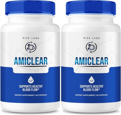 [BRSROEA7CFYQMFDA] rize labs - Amiclear Dietary Supplement Capsules - Supports Healthy Blood Flow Advanced Formula for Extra Strength (120 Capsules)