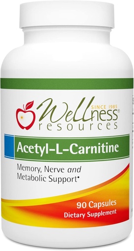 [BRSWI2Q3AQAAOA36] Wellness Resources Acetyl-L-Carnitine (ALC) for Memory, Nerves (500 mg, 90 Capsules)