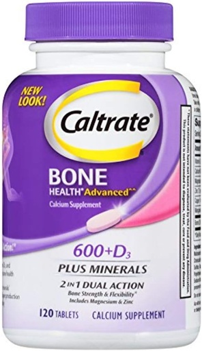 [BRSWKGYIBIBRQA3E] Caltrate Bone Health Advanced 2in1 Dual Action Minerals, 120 Tablets each (Value Pack of 3)
