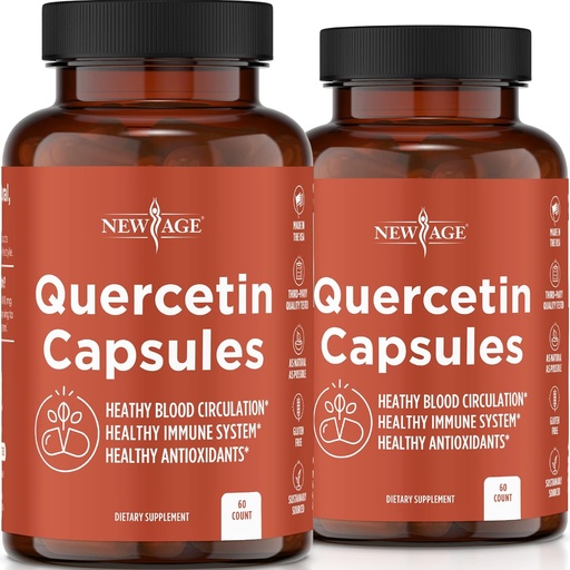 [BRSW2GAZAQCAE234] New Age Quercetin 10000mg Quercetin Vegetarian Capsules 120 Count