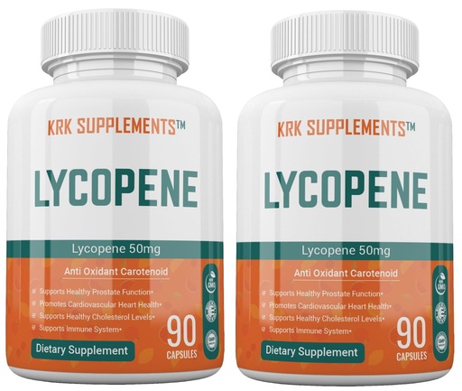 [BRSWI2QOOEGWMHYZ] KRK SUPPLEMENTS 2 Bottles Lycopene 50mg 180 Total Capsules