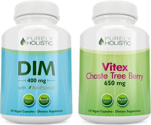 [BRSROFAFBF5R63D3] Purely Holistic Dim 400mg & Bioperine + Vitex Chaste Berry 650mg Bundle - 270 Vegan Capsules - Made in The USA