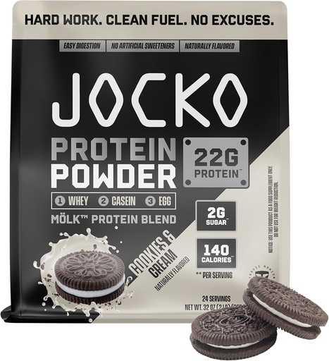 [BRSRAYADPJYRQDIY] Jocko Traw Mök Whey Protein Powder - Keto, Probiotics, Digestitius Enzymes, Amin Acids, Baix Sugar Monk Frutx - ajuda a Musclery i sound (24 Servings, Galetes i Crem)