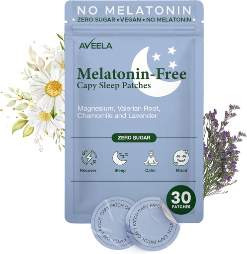 [BRSRMHD6CF7GGYDH] AVEELA Melatonin Free Sleep Patches for Adults | Natural Sleeping Aid | Calm and Relax Patch to Sleep Better | Toxin-Free Sleeping Device to Support Quality Sleep and Reduce Fatigue