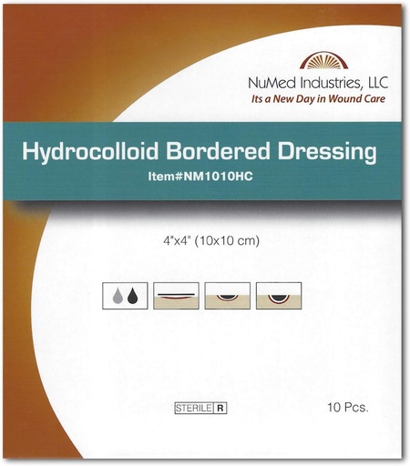 [BRSWIFL4AIIWAYIZ] Hydrocolloid Bordered Dressing 4x4 10/Box