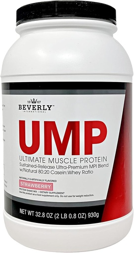 [BRSWIEY3BYIGEHQ5] Beverly International UMP Protein Powder, Strawberry. Unique Whey-Casein Ratio Builds Lean Muscle. Easy to Digest. No Bloat. (32.8 oz) 2lb .8 oz