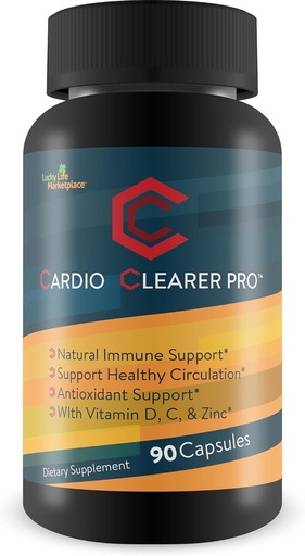 [BRSROEANOEBQMEI6] CC Cardio Clearer Pro - Natural Circulatory Health Support - Promote Healthy Blood Flow with Circulation Supplements - Vitamina C, Turmeric Curcumin, Ajo, Ginger - Support Cardiovascular Health