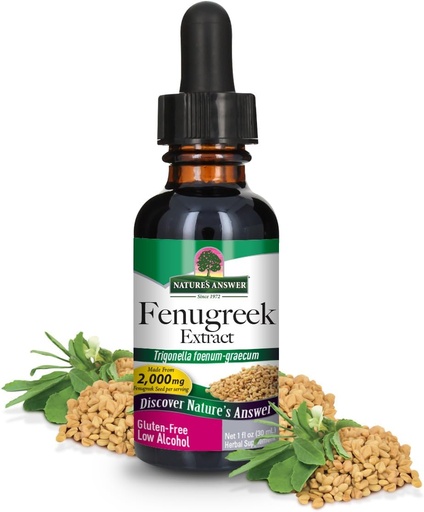 [BRSWIYQTPJ6GMGTO] Nature's Answer Fenugreek Seed with Organic Alcohol, 1-Fluid Ounce | Female Reproductive Support | Aid for Mothers | Lactation Support | Natural Menopause Aid (Pack of 1)