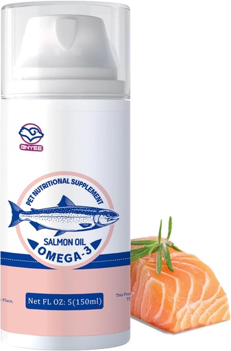 [BRSROGAYCAAQKHT2] Wild Salmon Fish Oil for Small Dogs & Cats -3X Omega 3 Skin & Coat Support - Concentrated Emulsified Food Supplement for Pets - Natural EPA + DHA Fatty Acids for Joint Function, Immune & Heart Health