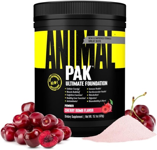 [BRSROZD5DENQYYIU] Animal Pak - Convenient All-in-One Vitamin & Supplement Powder - Zinc, Vitamins C, B, D, Amino Acids, Immune Support, Digestive Enzymes, and More - Daily Multivitamin for Women & Men - 60 Scoops