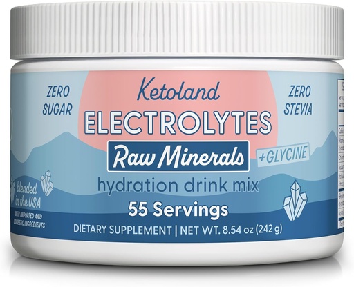 [BRSRAFIBC5YBU3TH] Raw Minerals + Glycine | Unflavored Keto Electrolytes Powder | No Sugar, Stevia, or Fillers