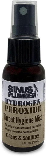 [BRSRMYL4AFYR6HLU] Sinus Plumber Hydrogen Peroxide Sore Throat Spray Cleans, Calms and Protects, Cold and Flu Formula
