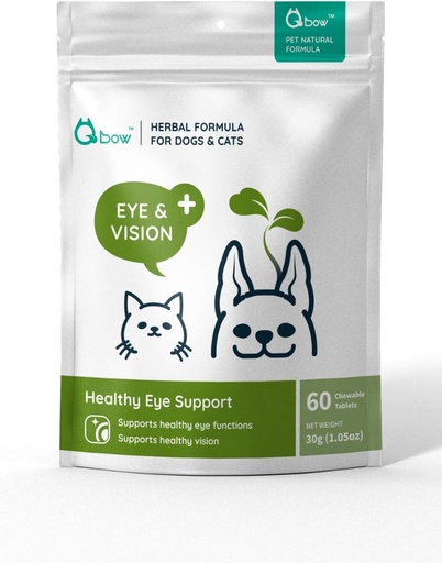 [BRSWYEIOPJ7WE23P] Holistic, All Natural Herbal Formula Eye and Vision Supplement for Dogs & Cats - Preserves The Health & Function of Eyes. Regulate Tear Stain, Dry Eye, & Vision Support by WellnergyPets 60ct